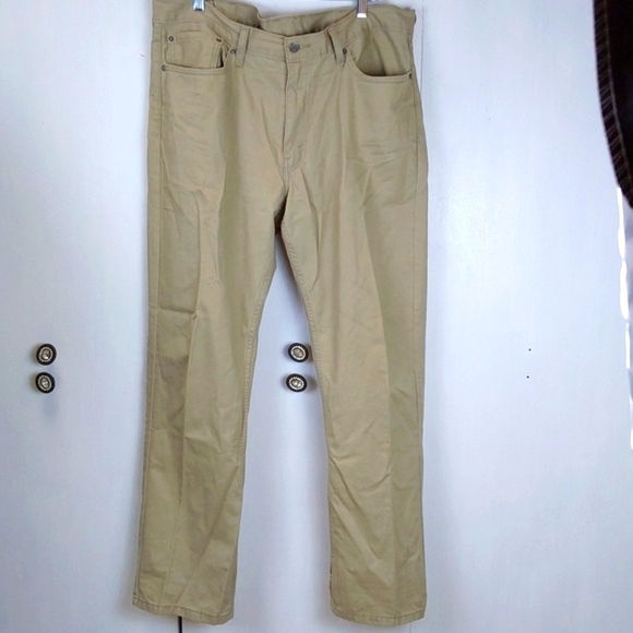 Levi's Other - Levi's- Tan/ Khaki Super Soft Cotton Zip Pants Preppy Neutral Career Sz.38 X 32